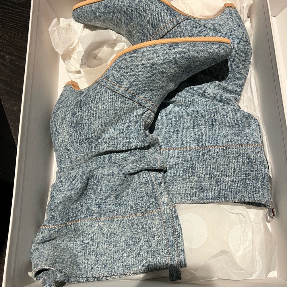 Stella McCartney Blue Kitten Heeled Boots